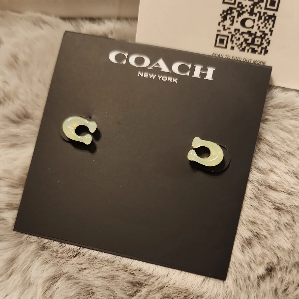 Coach Green Stud Earrings - Picture 2 of 6